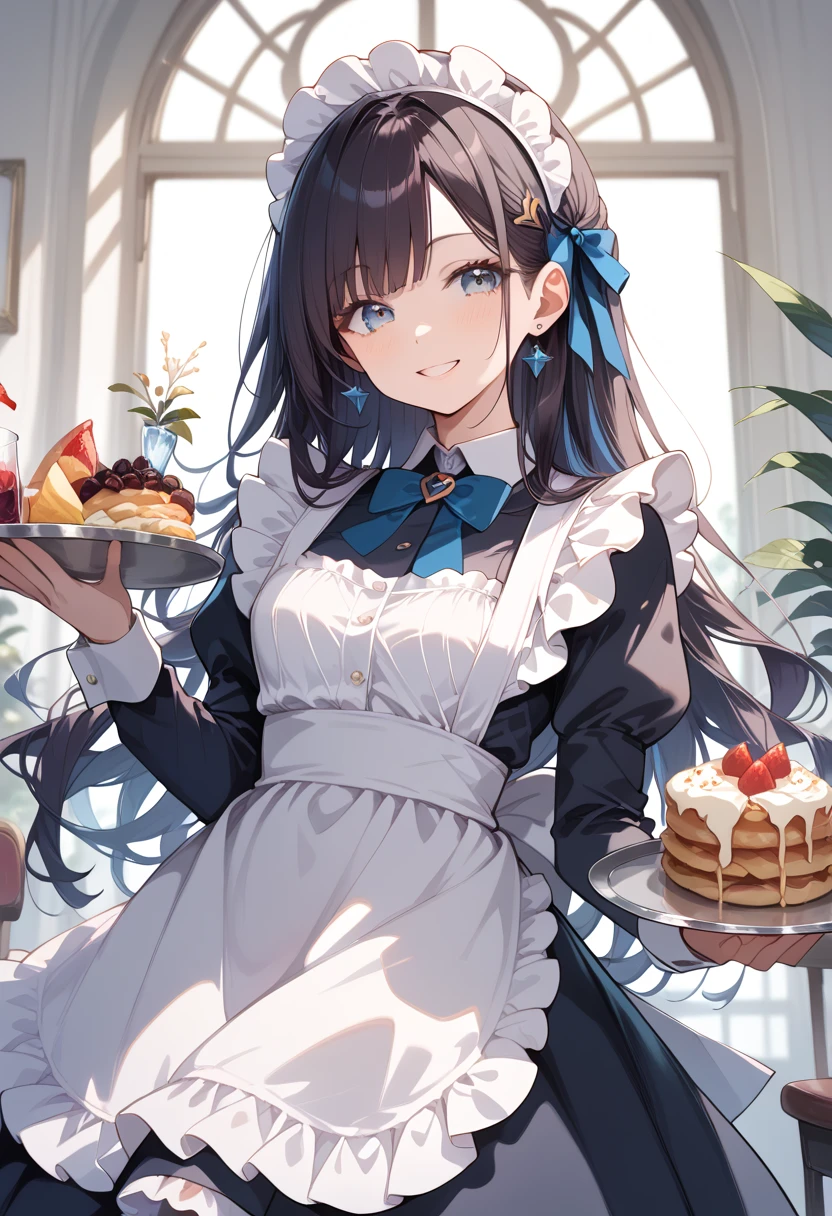 (perky chest:1.2), (pointed chest:1.2),(((Black Tunic:1.3))),(((cakes and bread in the basket),Cute and beautiful girl,Cute round face,Cute smile,with blush cheeks,Red Lip,solo, looking at viewer, open mouth, have a cute grass of cute beergrass,black hair, dark green eyes, dress, bare shoulders, jewelry, collarbone, sidelocks, hairband, earrings, indoors, off shoulder, sweater, arms behind back, plant, short hair with long locks, gild hairband, off-shoulder dress, sweater dress, off-shoulder sweater, black sweater, dark gord hair, big side hair, very long side hair,is rendered in (masterpiece: 1.2, best quality), with (ultra high resolution) and an exquisite (depth of field),(Bangs are see-through bangs),hair pin,hair adornments,detailed clothes features,Detailed hair features,detailed facial features,(Dynamic angles),(Dynamic and sexy poses),Cinematic Light,(masutepiece,top-quality,Ultra-high resolution) ,(The 8k quality,Anatomically accurate facial structure,),(Sea Art 2 Mode:1.3),(Image Mode Ultra HD) ,(Hold a coffee in your hand:1.3),delicate beautiful face, Bright blue eyes, cute eyes, sparkling eyes, Big eyes, (perky chest:1.1), (pointed chest:1.3), looking at viewer,