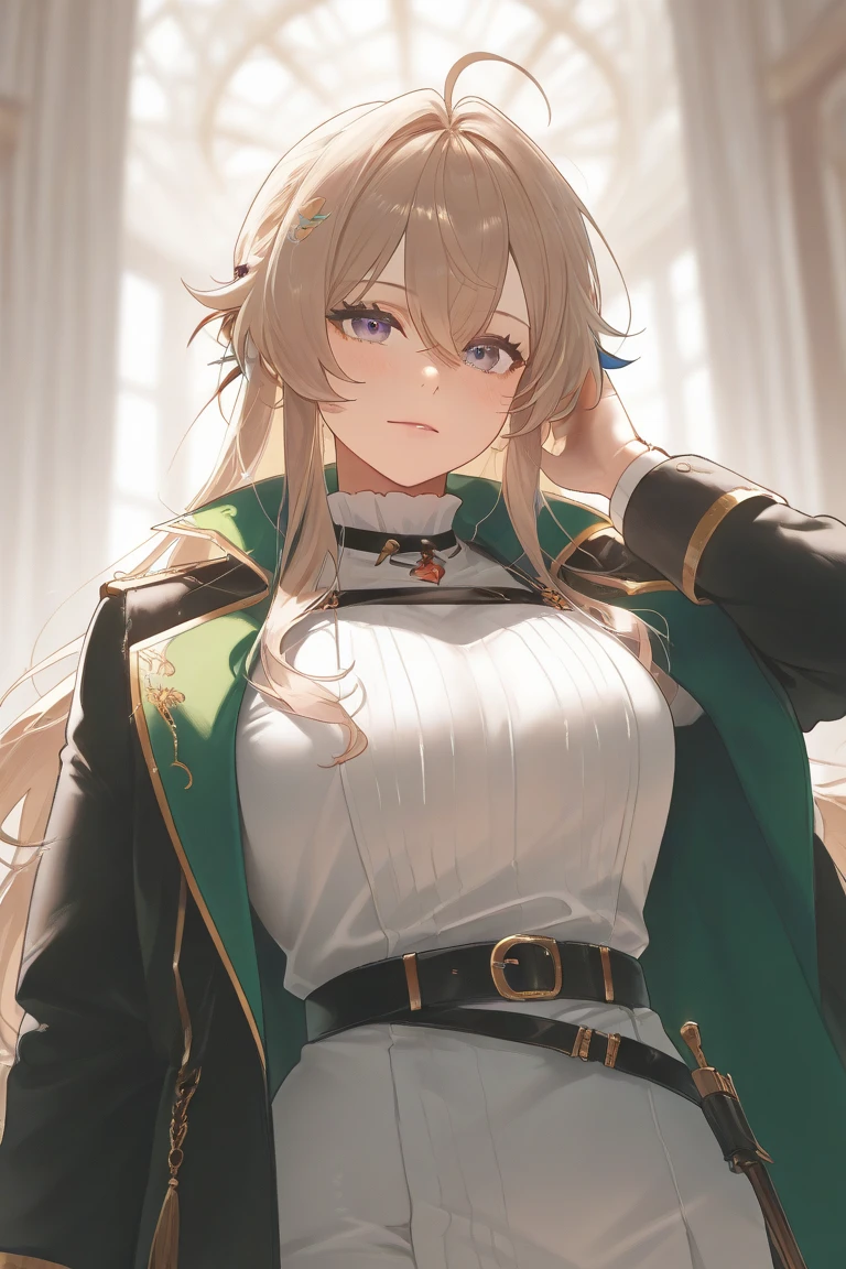 kiwiaraga, <lora:kiwi araga-magical girl-lora-nochekaiser:1>,
kiwi araga, bangs, ahoge, mole, mole under eye, (purple eyes:1.1), green hair, hair bun, double hair bun, smile, grin,
BREAK thighhighs, long sleeves, hat, underwear, panties, boots, sleeves past wrists, military, black panties, garter straps, no pants, sleeves past fingers, green headwear,
BREAK outdoors, city,
BREAK looking at viewer, (cowboy shot:1.5),
BREAK <lyco:GoodHands-beta2:1>, (masterpiece:1.2), best quality, high resolution, unity 8k wallpaper, (illustration:0.8), (beautiful detailed eyes:1.6), extremely detailed face, perfect lighting, extremely detailed CG, (perfect hands, perfect anatomy),