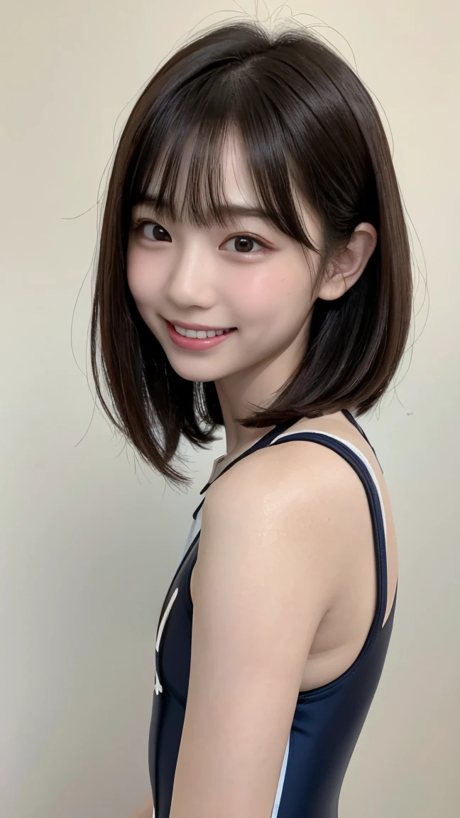 
(((sfw:1.5))),((fromfrontview:1.１)) ,1 sporty cute kawaii boyish 10age asian cute  sister diguise as a boy, elemene, delicate、hair style makes mimic reasent cut like boy, put Hairpins in the bangs、pressureing chest to be a boy to use sarashi, height:160 cm , A girl-like kawaii expression ,((competitionswimsuit:1.5)),(shortcuthair:1.5),((likechild)),slimbody:1.5、slimface:1.5,
Clothes for boy, ((((fratchest rasping:1.5)))),
Flat face 、 Narrow forehead 、 smaller face、Round face、 smaller nose and mouth、 Sharp jaw 、  eyes with raised outer corners  、   can clearly see faces between black eyes and white eyes 、   large almond-shaped eyes   、   、 Double teeth visible 、  broad-eared girls' necks   、 smaller 、   often have raised corners of the mouth   、 has a cute smile 。   cheeks  、   look particularly round when laughing   。
  Has strong eyesight  。