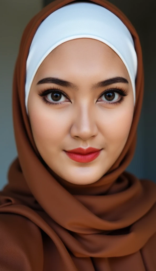 In this photograph, an Indonesian Instagram female model in her mid-20s takes center stage. , (highly detailed face:1.4) (smile:0.7) (backround 5 star hotel , moody, private study:1.OV, by lee jeffries, nikon d850, film stock photograph ,4 kodak portra 400 ,camera f1.6 lens ,rich colors ,hyper realistic ,lifelike texture, dramatic lighting , cinestill 800, realistic, wearing Black lingerie, she wears a luxury brocade hijab, ((hijab)), actress, karla ortiz, posing!!, candid picture, by Max Dauthendey,Completing the aesthetic, the model show her breast. ((big breast:1.3)), yo can see the nipple visible,The photograph is meticulously captured in 8K resolution using cutting-edge techniques such as Cinema 4D and Octane Render, resulting in a highly detailed and photorealistic image. Studio lighting, HDR, and a smoky mist create a captivating ambiance, while the bokeh effect adds an artistic touch, put details on fingers