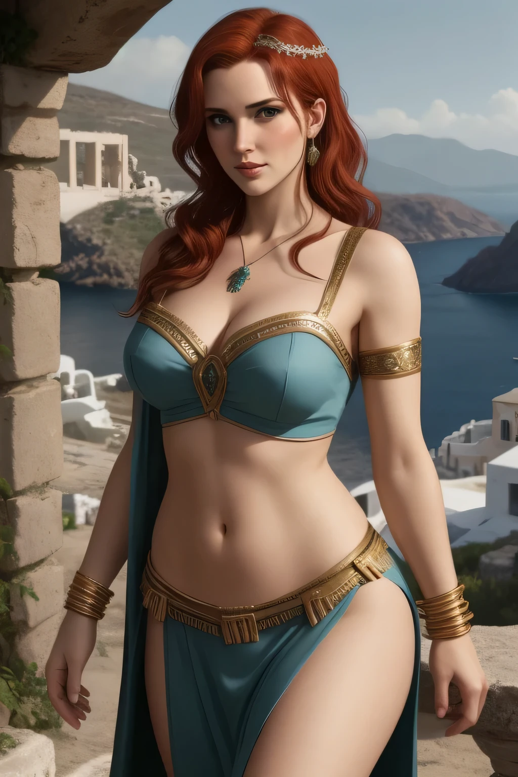 Triss Merigold longhair as Greek goddess Aphrodite large beasts