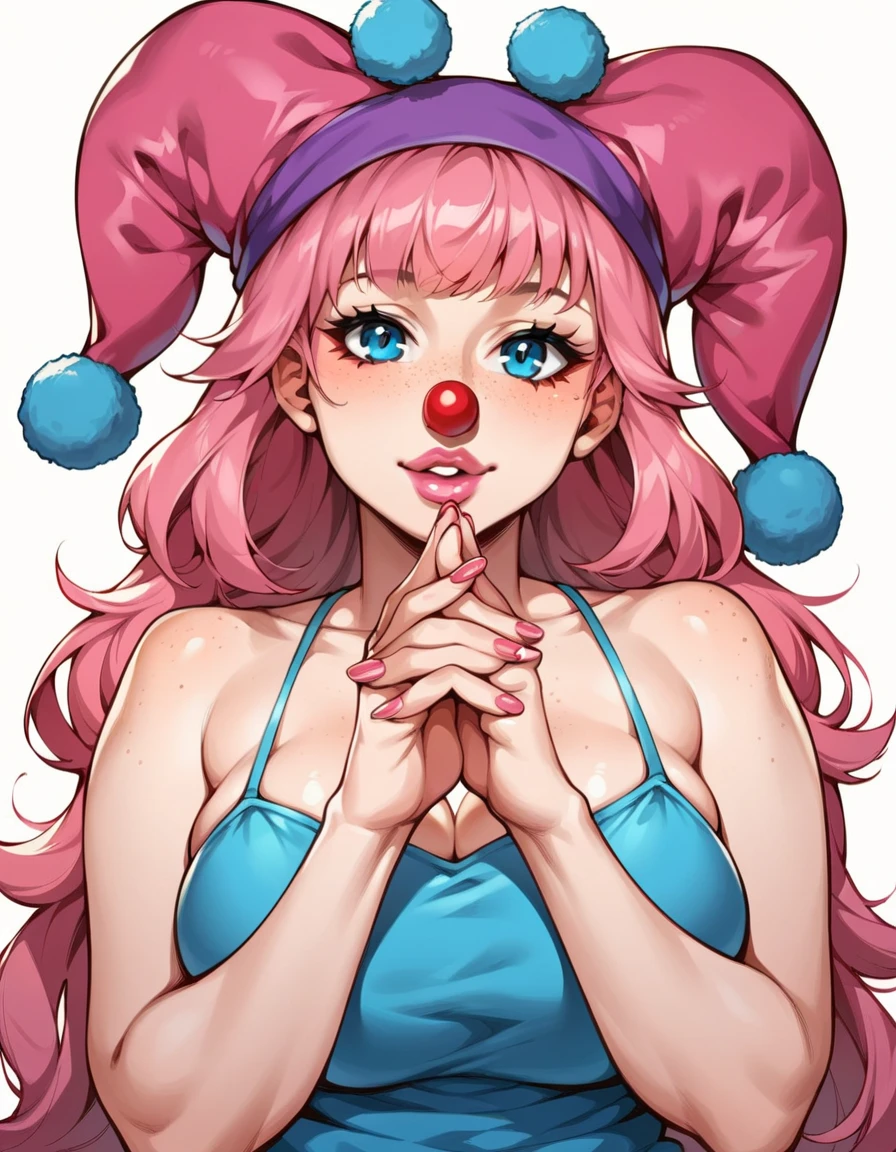 1clowngirl,japanese pink haired clown makeup,clown suit,clown custom,pale skin,white_skin,clown color skin, (sticking out her tongue out),((ahegao)), (tongue), ultra high res, photorealistic, best quality, 8k resolution, masterpiece, ((close up face view)), (ahegao), kneeling, oh face, Open your mouth wide, Stick out your tongue to receive, One hand in your mouth,horny, lascivious eyes, Ecstasy, (cum on your face), Face up, Shoot from above, (cum dripping from your mouth), Tongue sticking out, (cum accumulation on the tongue), cum facial,cum on her face,ecstatic look, a large amount of  in the mouth,  on the chest, delicate fingertips, complicated fingertips, nsfw, eyes roll back, eyes up