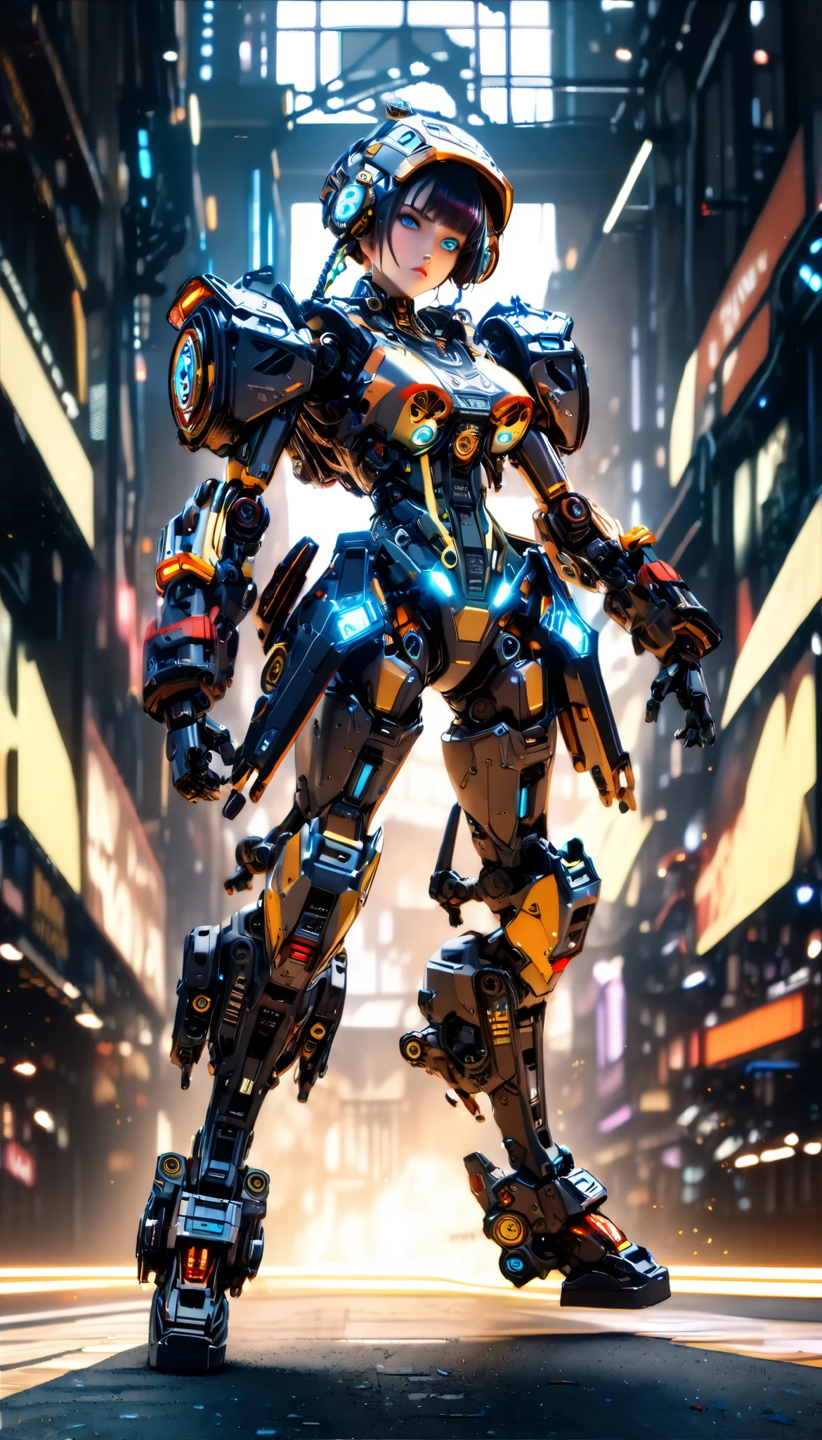 a robot, solo, gladiator, analog, retro, antique, clockpunk, vivid color, cyberpunk, (after raise the sword, attacking with sword:1.5, dynamic, high-speed action:1.3, real refraction), (android, Staring at you:1.27, full body shot), (best quality,4k,8k,highres,masterpiece:1.47),ultra-detailed,(realistic,photorealistic,photo-realistic:1.37),extremely detailed eyes and face,beautiful detailed lips,longeyelashes,intricate details,dark moody lighting,warm color tones,dramatic shadows,cinematic composition