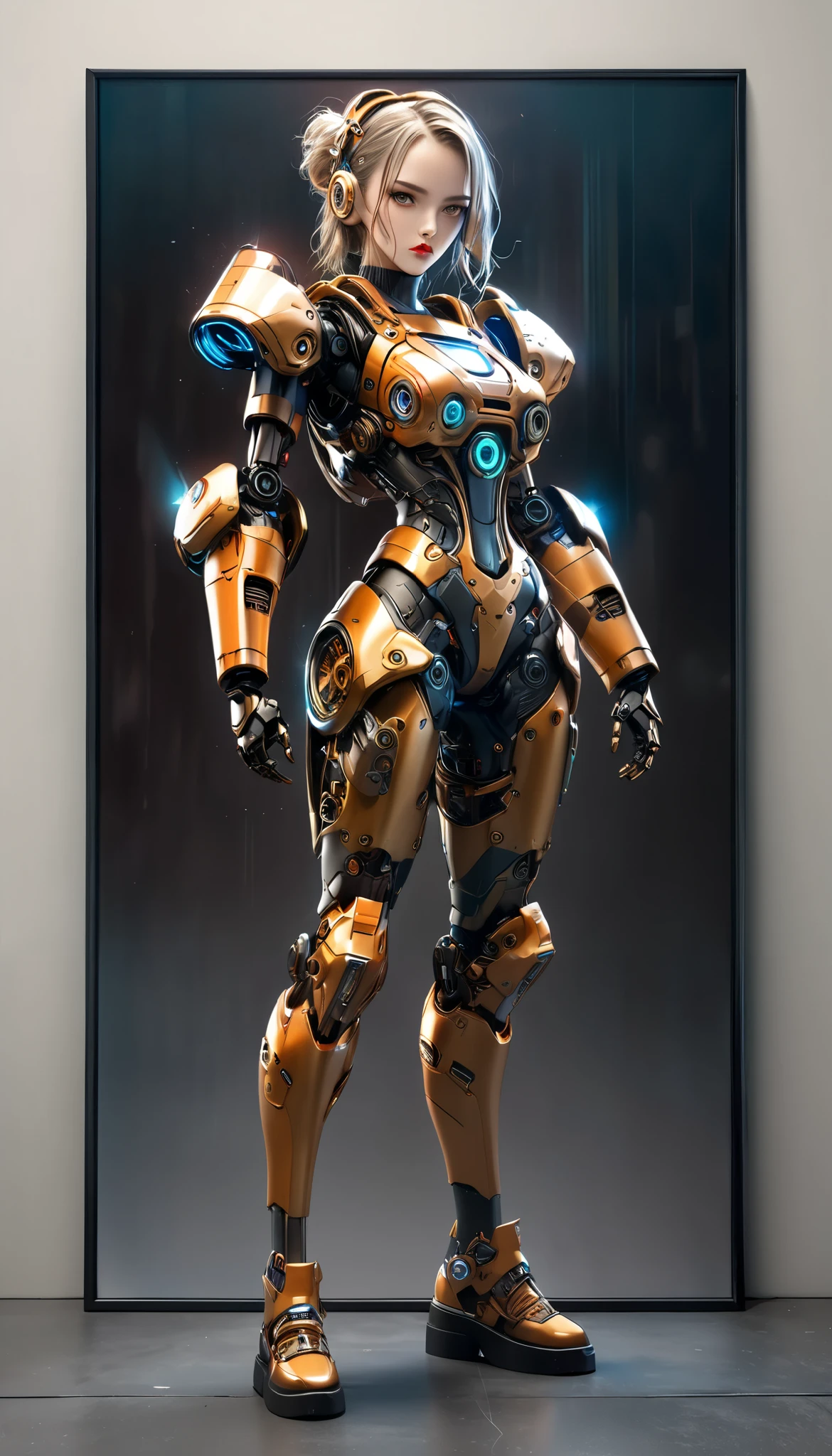 a robot, solo, gladiator, analog, retro, antique, clockpunk, vivid color, cyberpunk, (after raise the sword, attacking with sword:1.3, dynamic, high-speed action, real refraction), (android, Staring at you:1.27, full body shot), (best quality,4k,8k,highres,masterpiece:1.2),ultra-detailed,(realistic,photorealistic,photo-realistic:1.37),extremely detailed eyes and face,beautiful detailed lips,longeyelashes,intricate details,dark moody lighting,warm color tones,dramatic shadows,cinematic composition