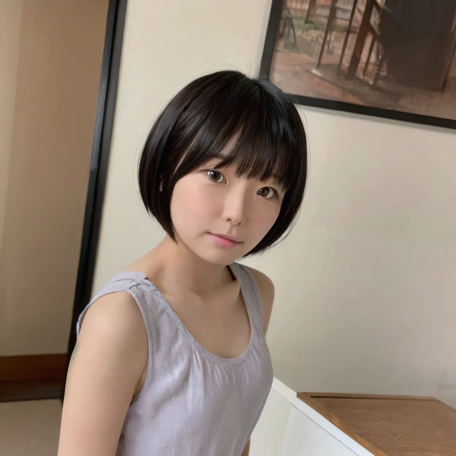 (Best Quality:1.5), One Girl, Alone, short hair, Round face, Japanese,