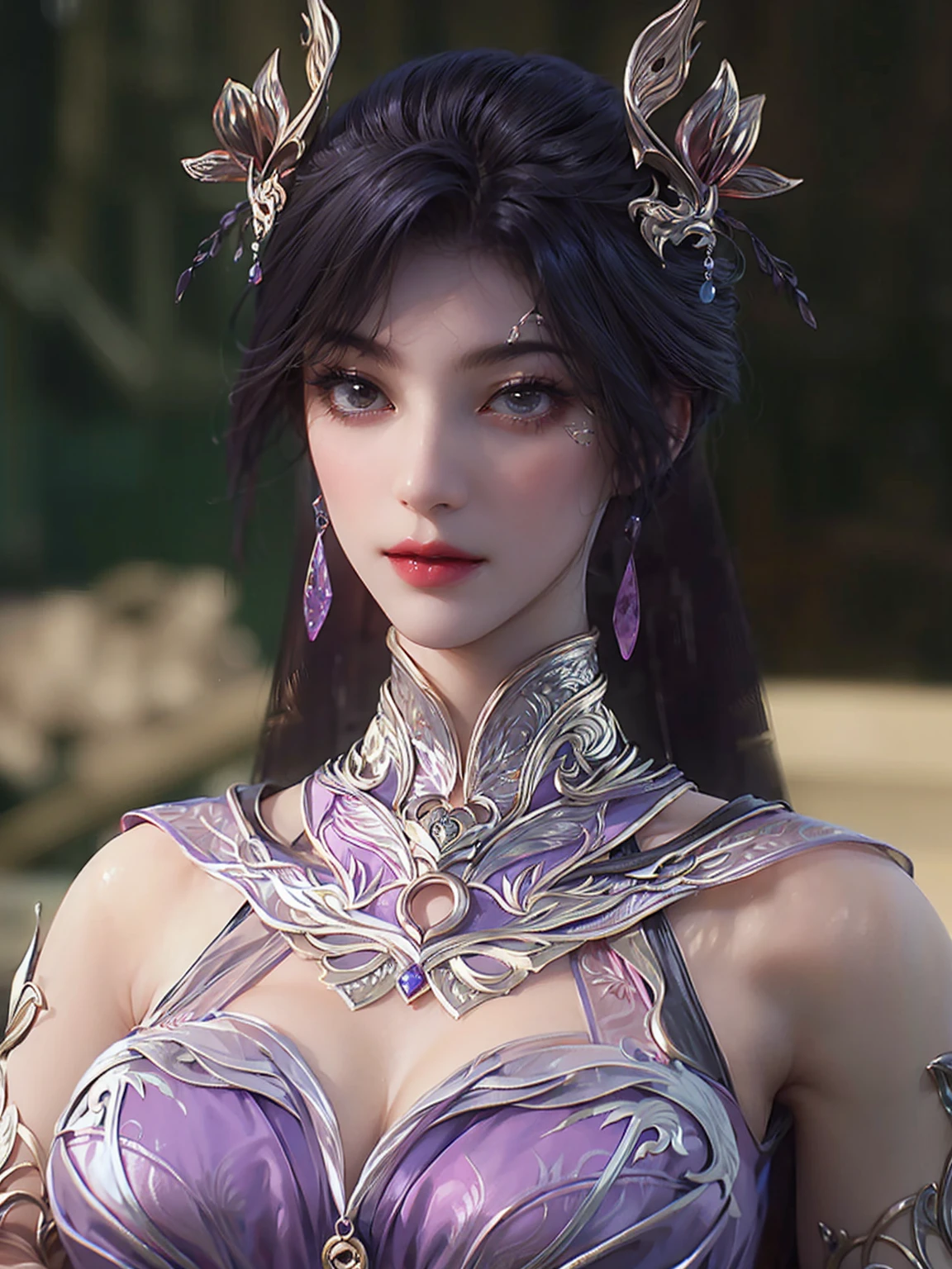 "1 beautiful girl wearing a traditional costume, a long thin pale pink dress made of meticulously made silk, deep slit shirt, historical style costumes, sexy ancient style, jet black curly hair, the most beautiful and detailed hair jewelry, beautiful little face thin eyebrows, the most beautiful and spotless face, ((black iris:0.8)), the very beautiful eyes, big round eyes, ((brown pink color eyes:1.1)), fine and detailed makeup eyelashes, high nose, wearing earrings, small red lips, rosy face, clean face, beautiful face without blemish, smooth white skin, ((big breasts:1.2)), Blums boobs, ((big and super round breasts:1.5)), ((super tight breasts:1.2)), ((breast augmentation:1.5)), beautiful breasts, slim and body, ((thin waist: 0.9)), frontal portrait of a beautiful girl, sexy girl, skirt, fishnet stockings color coordinated according to the outfit, pose elegantly, elegantly, and politely, 8k photo, super high quality, super realistic, 10x super pixels, photo realistic, dark studio, border light, two tone light, (detailed skin high: 1.2), 8k uhd, dslr, soft light, high quality, volumetric light, candid, Photo, high resolution, light, best photo, 4k quality, 8k, Bokeh, Smooth and sharp, pixel up 10 times, lightning, super graphics, the most realistic graphics, (((red thunder background:1.4)))1 girl, alone, solo, (((frontal portrait:1))), Extremely sharp, super realistic images, ((outside scene of falling peach blossoms:1.2))), ((angle shot tilted from bottom to 45 degrees)),"