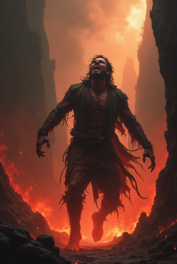 chained in lava hell around rats.