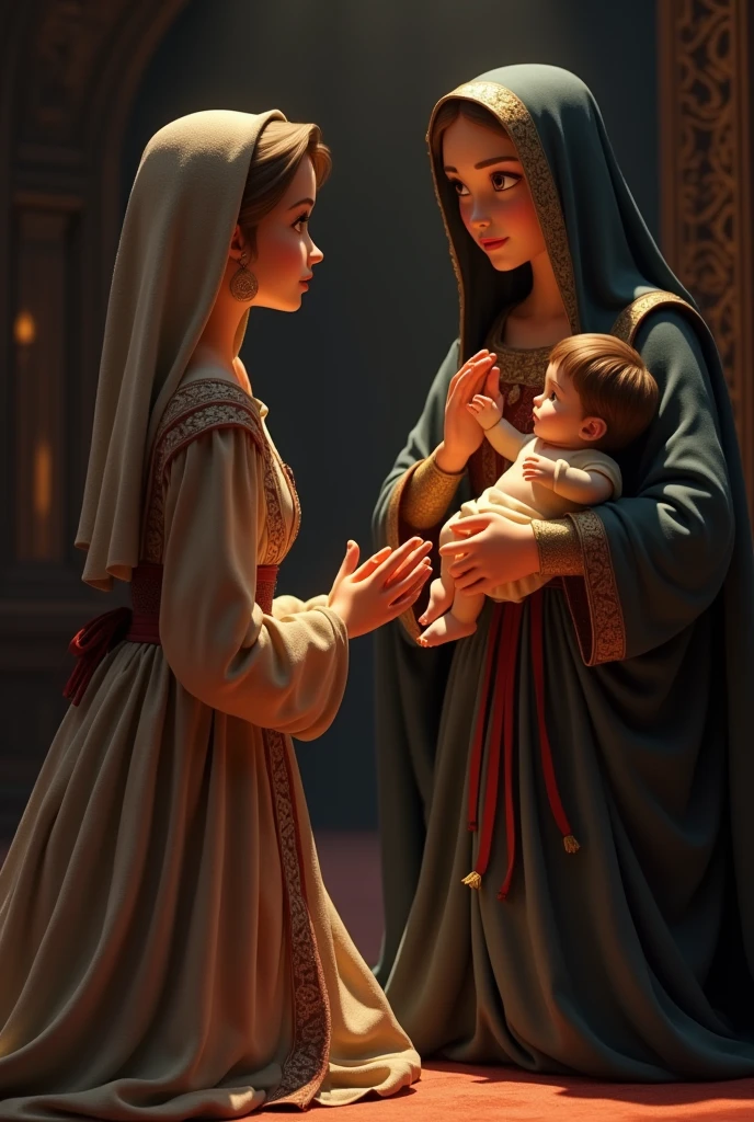 Leonardo Da Vinci water and stone, Madonna and child, deluge, gardens, and artist technique, 64k resolution, photorealism, hyper detail, artistic perfection