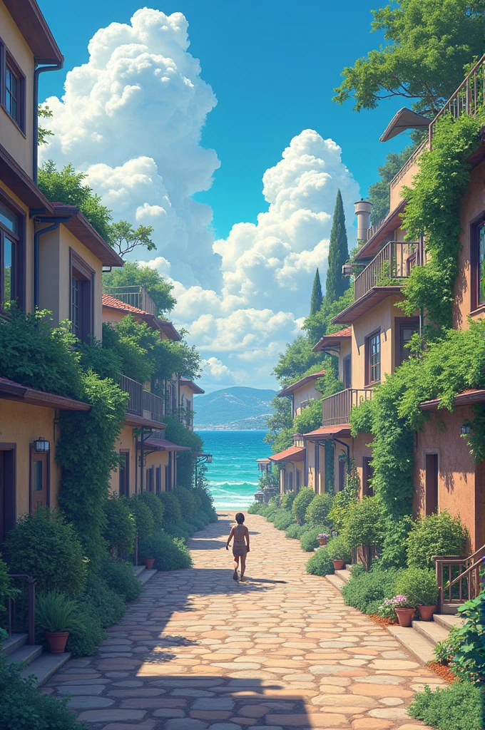 no humans, scenery, vanishing point, from below, masterpiece, best quality, 8k, absurdres, water surface, summer, noon, sunlight, blue sky, perspective, depth of field, highres, finely detail, ultra-detailed, sharp focus