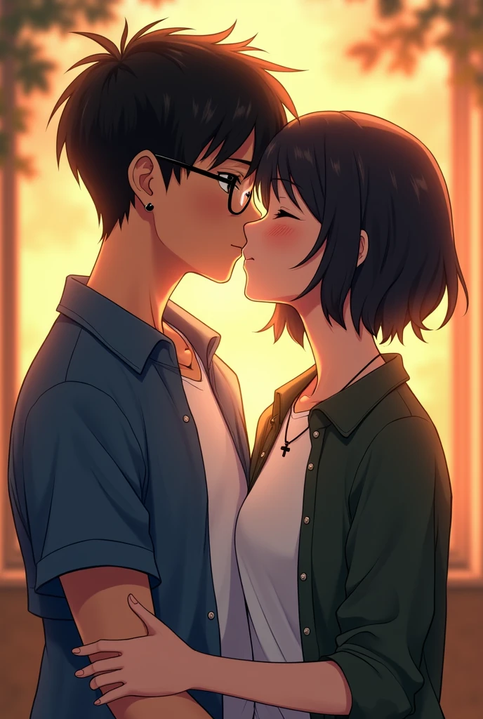 Standing, Reluctant, Running away, Being caught, Green eyes, Glasses, Wearing a hot pink polo shirt, Black trousers, Adult female, The exact number of fingers、 Exact number of legs、Exact number of arms、, Short hair Black hair, (blush:1), (Small breasts:1),highest quality, High resolution,Highly detailed face, Extremely detailed CG, (Perfect hands, Perfect Anatomy),Hospital Examination room Dynamic angle Kissing French kissing Lots of drool