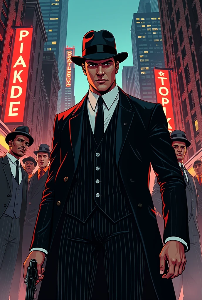 GANGSTER FROM THE 1920S COMIC STYLE AND ALL RACES OF HUMANS