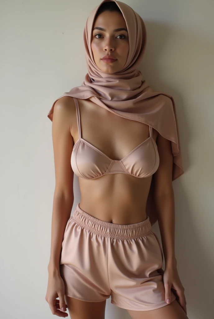 (HIJAB), (ROSE PANTIES PATTERN FLOWERS), NAKED AT FOREST & SMALL BOOTY, (THIN TINY TITS), ((FLAT CHEST)),