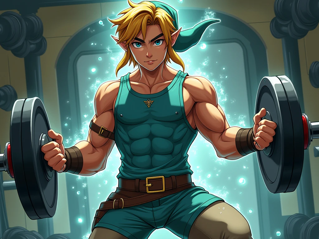 2 children,locker room,muscle size difference,stupid,soft shading, mbbbbb , Link ,toon Link
