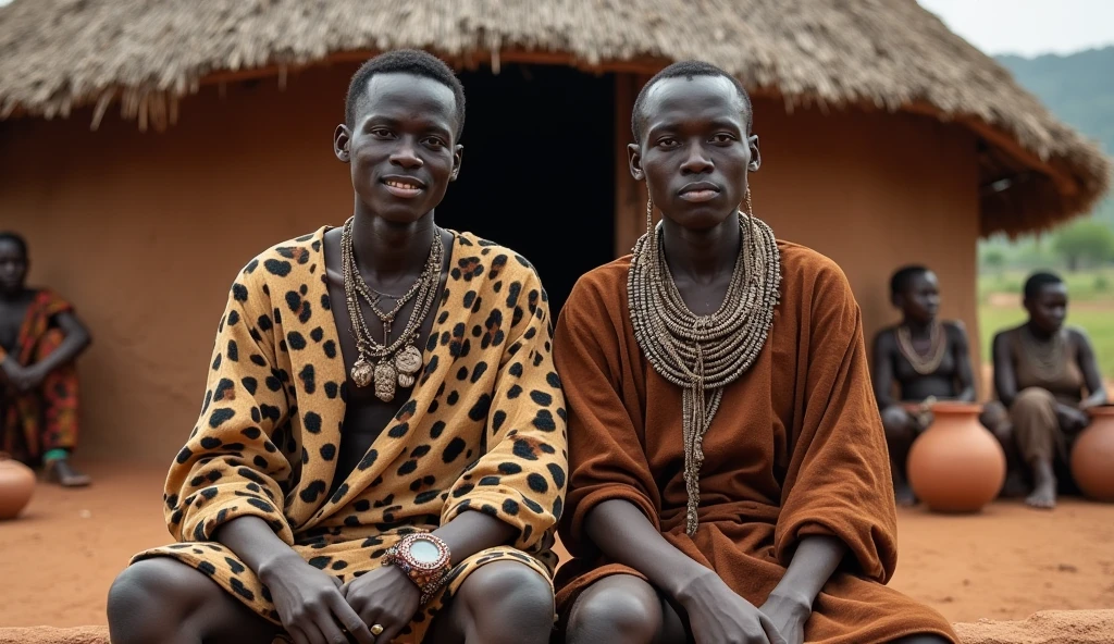 African family with 3 grow boys between 30 to 35 years