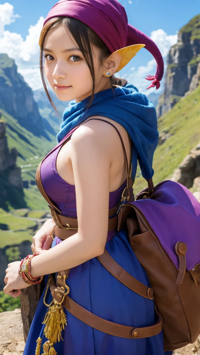 ((Masterpiece:1.4)), (high resolution:1.4), (sitting on the grass:1.5), (spread legs:1.3), (bare body:1.8), erotic pose, 1girl:1.5, solo, outside, roto (dq3), 1girl, solo, short hair, brown hair, blue eyes, circlet, large breasts, cleavage, strapless, purple cape, boots, scabbard, knee boots, beautifull smile, beautiful face, highly detailed face, higly detailed eyes, highly detailed skin, skin pores, realistic pupils, full face blush, full lips, (perfect anatomy:1.1), (perfect proportions:1.1), (photography:1.1), (photorealistic:1.1), volumetric lighting, dynamic lighting, real shadows, (highres:1.1), sharp focus, daylight, (realistic, hyperrealistic:1.4), intricate, high detail, dramatic, subsurface scattering, big depth of field, vivid, polished, sharpened, ((full Sharp)), (extremely absurdres),16k hdr,