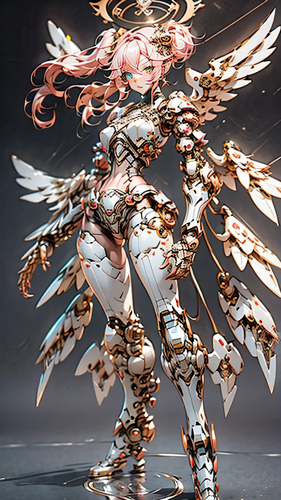 (Full body shot:1.4),(Wide Angle Shot), (Intricate details:1.4), (Masterpiece) , ((Anime Robot, Beautiful White Skin Golem, Angel, 1boy, Magic)), (Perfect Aesthetic Eyes:1.3) , (Detailed Eyes) , (Halo) , (Elden ring:1.4), (Wings:1.3), Glowing, Twintails Hair, Multicolored Hair, (Anatomically Correct Body:1.4) , Angry, (Perfect Face), Saenyo Ancalagon Majestic Guardian Knight | Ultra Detailed Robotic Armor | Cinematic Lighting | Intricate filigree metal design | 16k | Unreal Engine 5 | Octane Render | 3d, (anatomically correct :1.4), (Ultra Detailed, Fantasy Background, Blush, Solo, Fightning Stance), (magic circle:1.3), Lightning Effect, (Ray Tracing), Show Your Ability A.I., (Glowing Eyes) , (Particles Glowing) , 16k Wallpaper, Robot Female, Trending on Pintrest, By Nimox AI, UHD