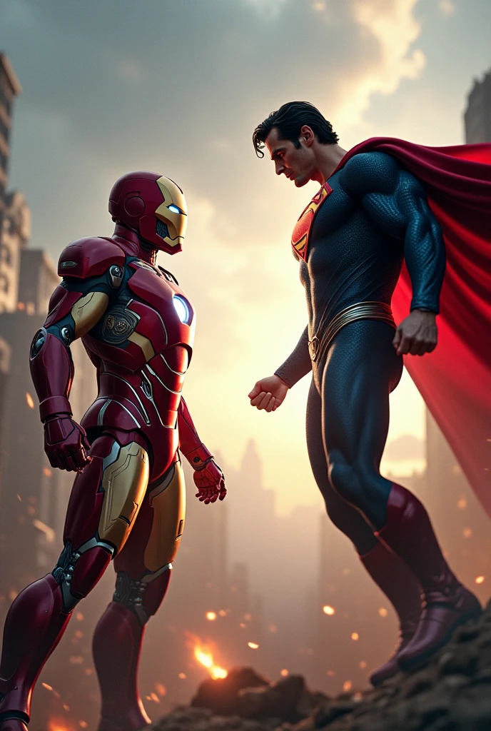 Iron man in newyork vs Superman and justice league