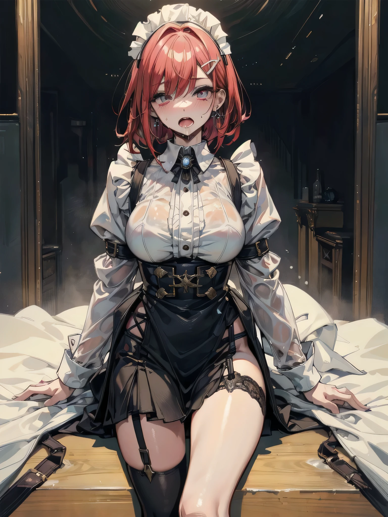 Ultra-realistic 8k CG,s the perfect face,flawless perfection,ren,tmasterpiece,professionalartwork,famousartwork,s the perfect face,beauitful face,beautidful eyes,((Perfect female body)),独奏,(immersiveatmosphere,lightand shade contrast:1.5,Bright light:1.2,lumnious),,(Blushlush:0.5),Enchanting expression,Ultimate detail_The eye,thick thight,huge tit,Exquisite background,depth of fields,photorealestic:1.3,Faraway view,1girl,The shirt,pleatedskirt,School Uniform,Sit Pose,full bodyesbian,(ambient lights:1.3),(cinematic compositions:1.3),(neonlight:0.1),(HDR:0.1),emphasis lighting,White panty hose,pantiess,camisole,Superskirt, your ass,show off breasts,cleavage,Desire for dissatisfaction,Wet,perspire