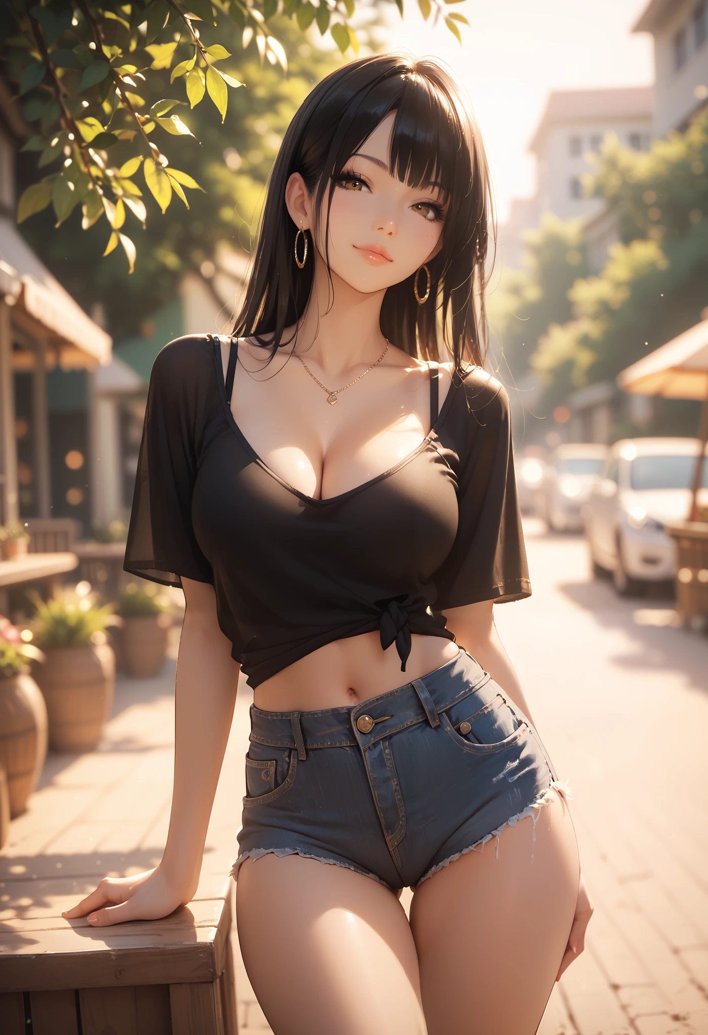 Beautiful mature russian woman、Yellow camisole、Black in shorts、((Slimed、小柄))、Photorealsitic、a picture、masterpiece、reallistic、真实感、photorealisim、High contrast、Photorealistic Art Station Trend Digital Art 8k HD High Resolution Explanation Real, detaileds, Skin Texture, ultra-detailliert, realistic skin textures, armature, top-quality, 超A high resolution, (Photorealsitic:1.4),, hight resolution, detaileds, Raw foto, Sharp Re, Nikon D850 Film Stock Photo by Lee Jefferies 4 Kodak Portra 400 Camera F1.6 lenses rich colors hyper realistic lifelike textures dramatic lighting unreal engine artstation trends synestil 800,