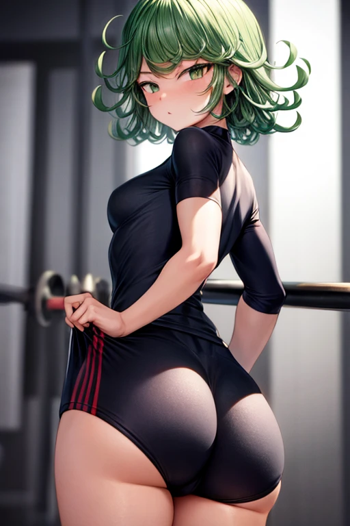Craft a highly detailed, high-quality image featuring Izuku Midoriya as a girl with a shorter hairstyle, radiating confidence in a gym-ready ensemble. Visualize her with her trademark green hair now styled into a chic short cut, framing her face with effortless grace. Her vibrant green eyes should shine with determination and strength, reflecting her unwavering resolve. In this depiction, Izuku should be dressed in a sleek and modern gym outfit, comprising flex-leggings and a crop top. The leggings should fit snugly, accentuating her athletic physique while allowing for freedom of movement. The crop top should be stylish yet functional, providing both support and style as she engages in her training regimen. Focus on capturing the energy and dynamism of Izuku's character, showcasing her dedication to her physical fitness and her commitment to becoming the best version of herself. Whether she's striking a pose or in the midst of a training session, convey her determination and drive thr

