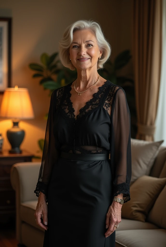 a-60-year-old-woman-wearing-a-black-lace-blouse-paired-with-a-satin