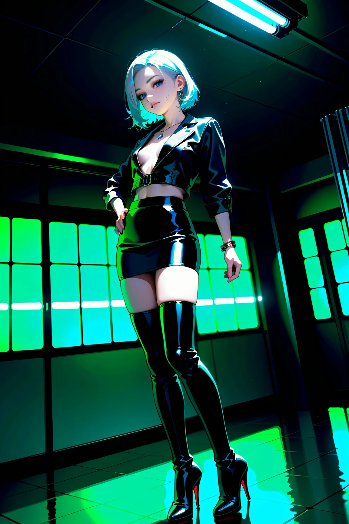 Gorgeous girl top model, Professional photo, polyethylene, grotesque, real-photo, ultrarealism, haute couture, Neo-modern, Bright make-up, polyethylene transparent jacket, Neon