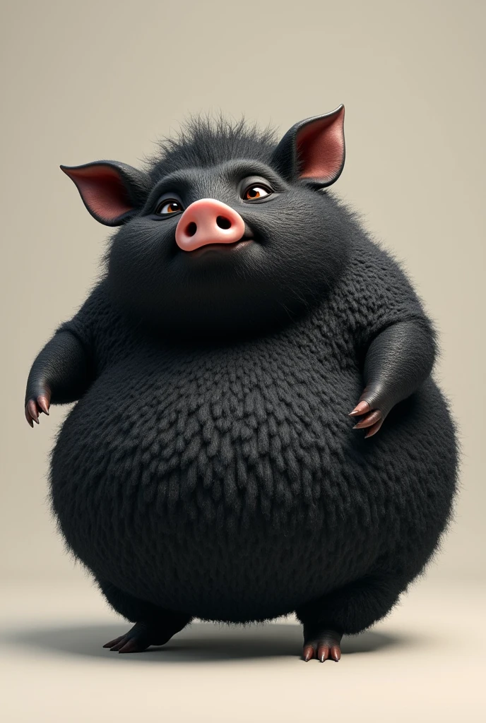 A muscular black rat, defined and tall showing off his muscles to humans, humans are thin and impressed, disney pixar style 3d.