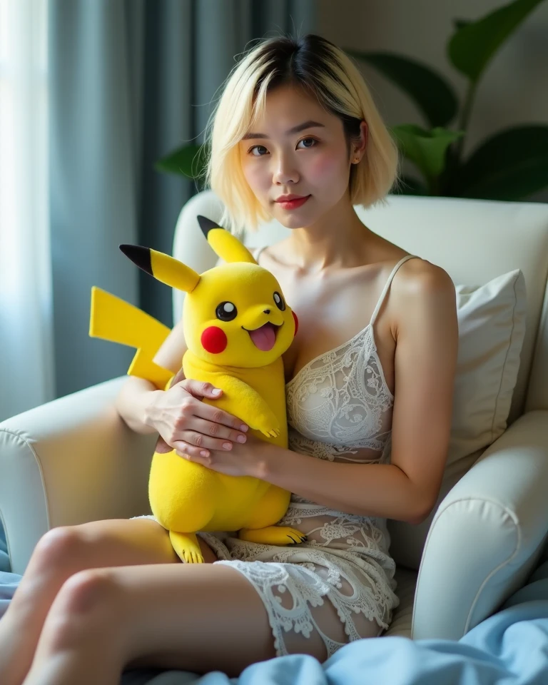 Pubic hair grows、Smile full of happiness、(((:1.3)))、、((nearly naked:1.3))、Panting face、Lacking、(((Cute Pikachu Costume)))、Sweating、Expression in a state of excitement、Have sex with multiple guys、short-hair、eye glass