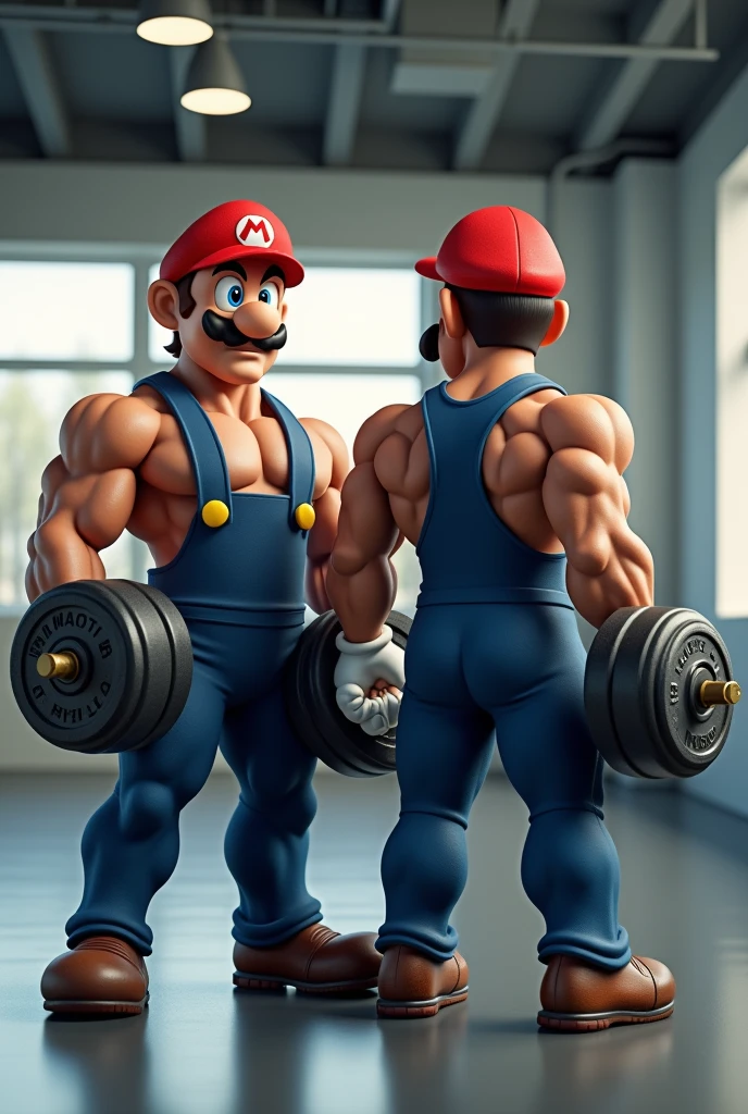 supermario arms strong in the gym