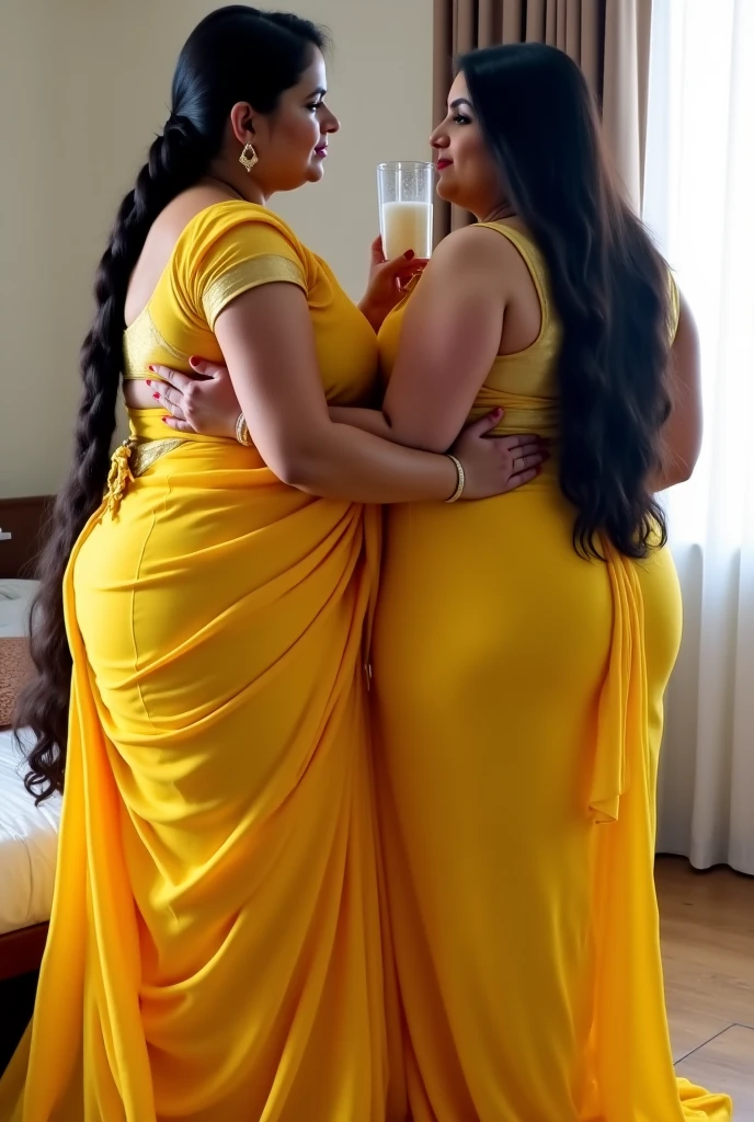 (((Ultra High quality))), (((masterpiece))), (((front lighting:1.2))), potrait of Indian goddess, ((((group of many woman:1.5)))), ((a group of woman:1.5)), ((hug each other:1.2)), beautiful asian face, detailed face features, attractive eyes, seductive smile, long braided hair, (((tanned color skin tone;1.5))), big necklace jewelry, big diamond earring, diamond bracelet, Tighten the body, clothes details, ((wear one long piece sutra gown:1.5)), ((long sleeve gown:1.2)), ((transparent clothes:1.2)), ((tight clothes:1.2)), looking at viewer，curvy body, big breast, huge booty, thin waist, ((natural abs)), ((wide hips)), (thick thigh), (thick legs), ((cameltoe:1.5)), ((hairy pussy:1.5)), morning atmosphere, ((india building tample landscape)), standing pose, waterfall landscape