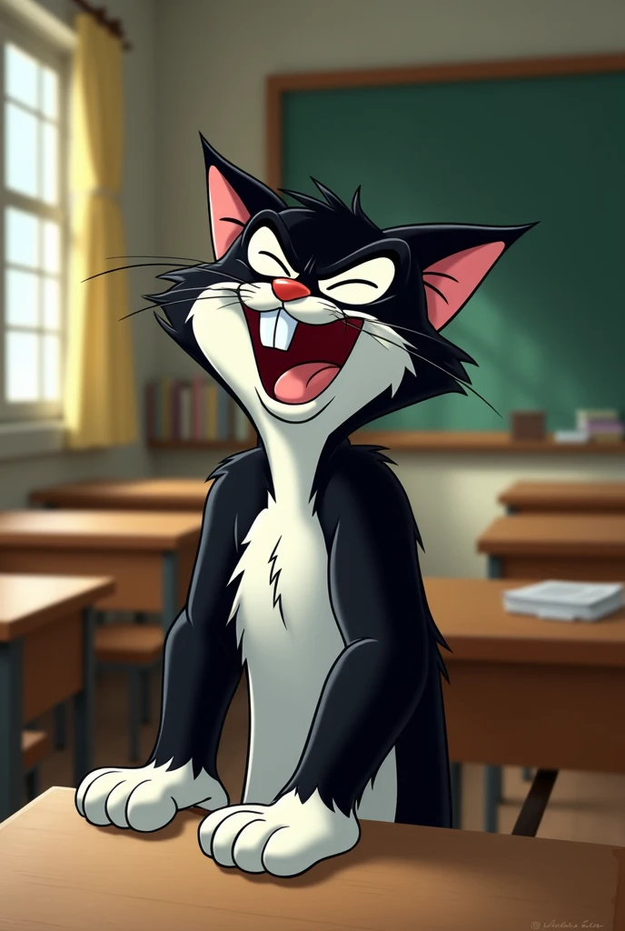 Sylvester the cat laughs at school . That so pathetic 