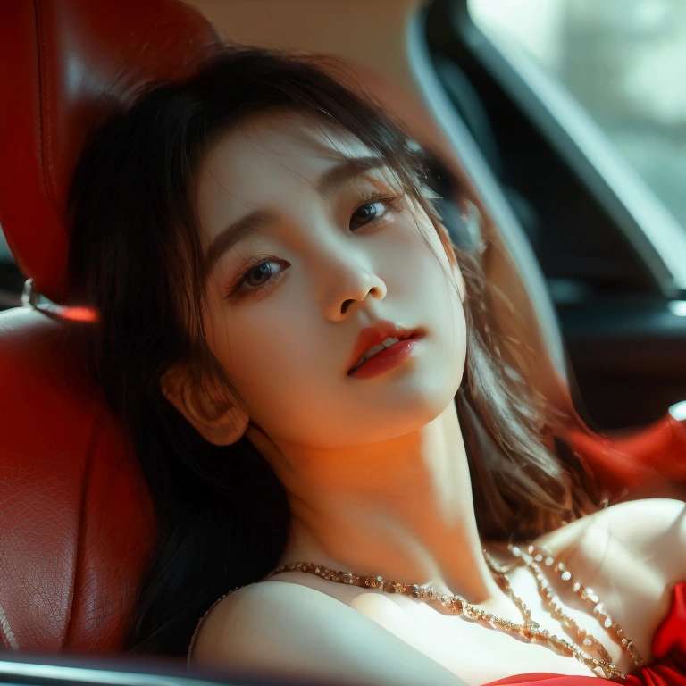 absurd,masterpiece,Ultra-high resolution,Red rain pouring,Lazy woman,Purity,Perfect