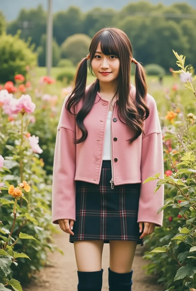 A girl with floating bangs、Red School Bag、Chewing the recorder、Fluttering Skirt