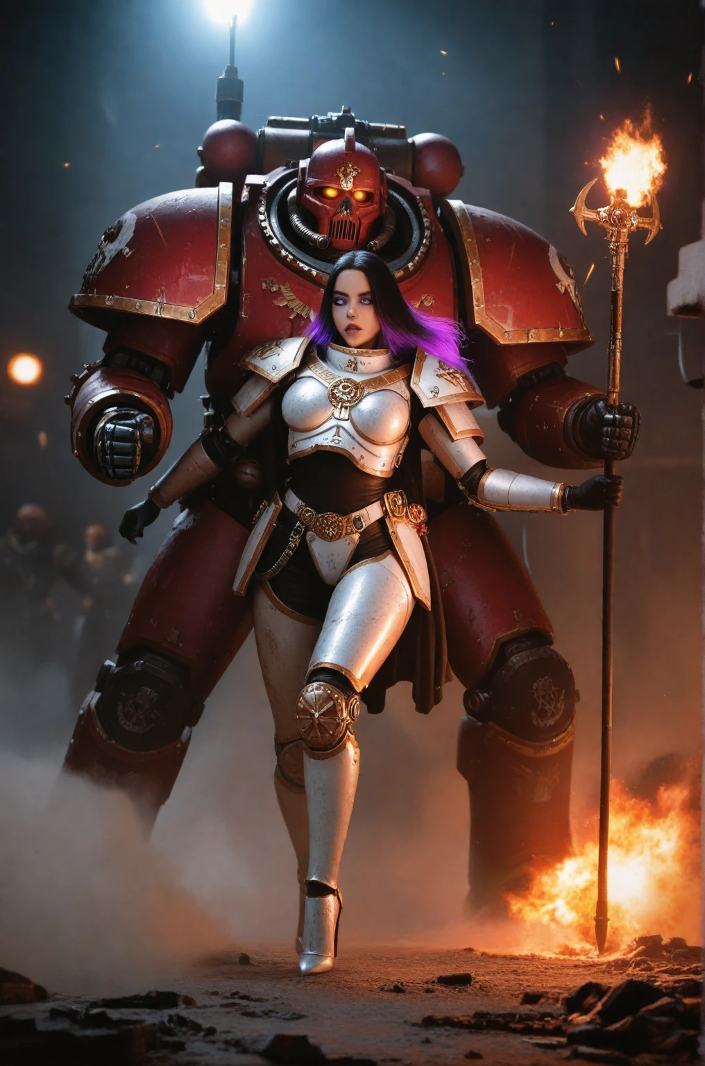Full body pose sexy sisters of battle from the warhammer 40k - SeaArt AI