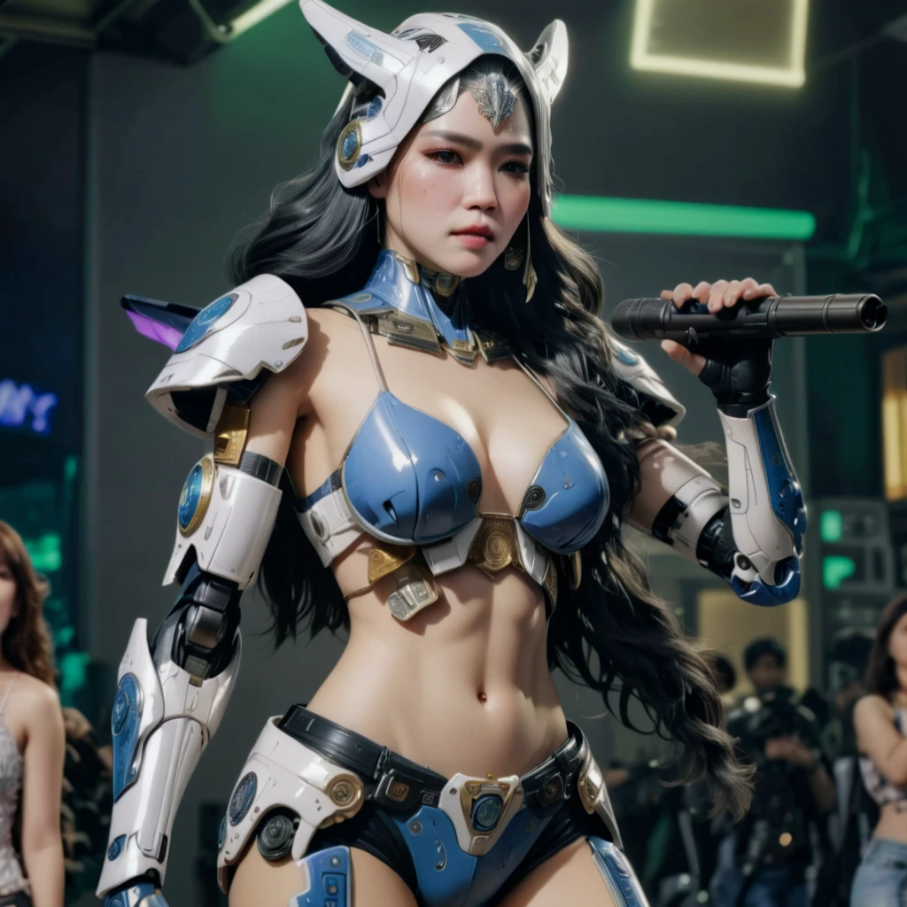 ((Red and white mech girl))National wind circle,Flying nine-tailed fat skull flame ethereal toad star,Golden-black damask white rabbit fur bra,Fuchsia pink diamonds, Tulle burgundy diamond shin guard,CG ,Light orange full set of thick mechs,Giant,, Realistic secret girl rendering, detailed face of a asian girl, Reality in the secret world, Smooth CG art, Realistic. Cheng Yi, Realistic secret style, A lovely secret rendering, 8K portrait rendering, Render character art 8 K, Kawaii realistic portrait,Golden-black damask white rabbit fur bra,Fuchsia pink diamonds, Tulle burgundy diamond shin guard((ultra real detailed.mecha-girl)Mink cotton suit mech,Bright blue and white feathers gold silk shoulder pads,Shi Zhong Fire Tiger Female Taoist,Tailfire,Tattooed with,Genius ratio,Silicone texture,Short bright purple hair,3D modeling,4K,8K,16K smooth (Masterpiece, Top quality, Best quality, offcial art, Beauty and aesthetics: 1.2), Very detailed, Colorful, Most detailed, branches,mecha-girl, (Mards)mecha-girl(canyons), (Linen Future Mecha Girl), Angry fighting stance, looking at the ground, Batik linen bandana, Crane pattern long sleeve garment,Mecha Maiden Canyon(Abstract propylene splash:1.2), Dark clouds lightning background,Sprinkle with golden mech girl powder(realisticlying:1.4),Black color hair,Flour fluttering,rainbow background, A high resolution, the detail, RAW photogr, Sharp Re, Nikon D850 Film Stock Photo by Jefferies Lee 4 Kodak Portra 400 Camera F1.6 shots, Rich colors, ultra-realistic vivid textures, Dramatic lighting, Unreal Engine Art Station Trend, cinestir 800,Flowing black hair,(((Red and white mech girl))),Front view,Pure transparency,Wear boxing gloves,Ice is permeable to gas,Film light and shadow,Panorama ultra-wide angle,extremely happy,The texture of the real person is delicate,Strong visual impact,Hyper-detailing,Dream girl,Refined face,prettyeyes,high saturated,Wear reflective sunglasses with a thick gold thread,crystal-clear,Good sense of people
