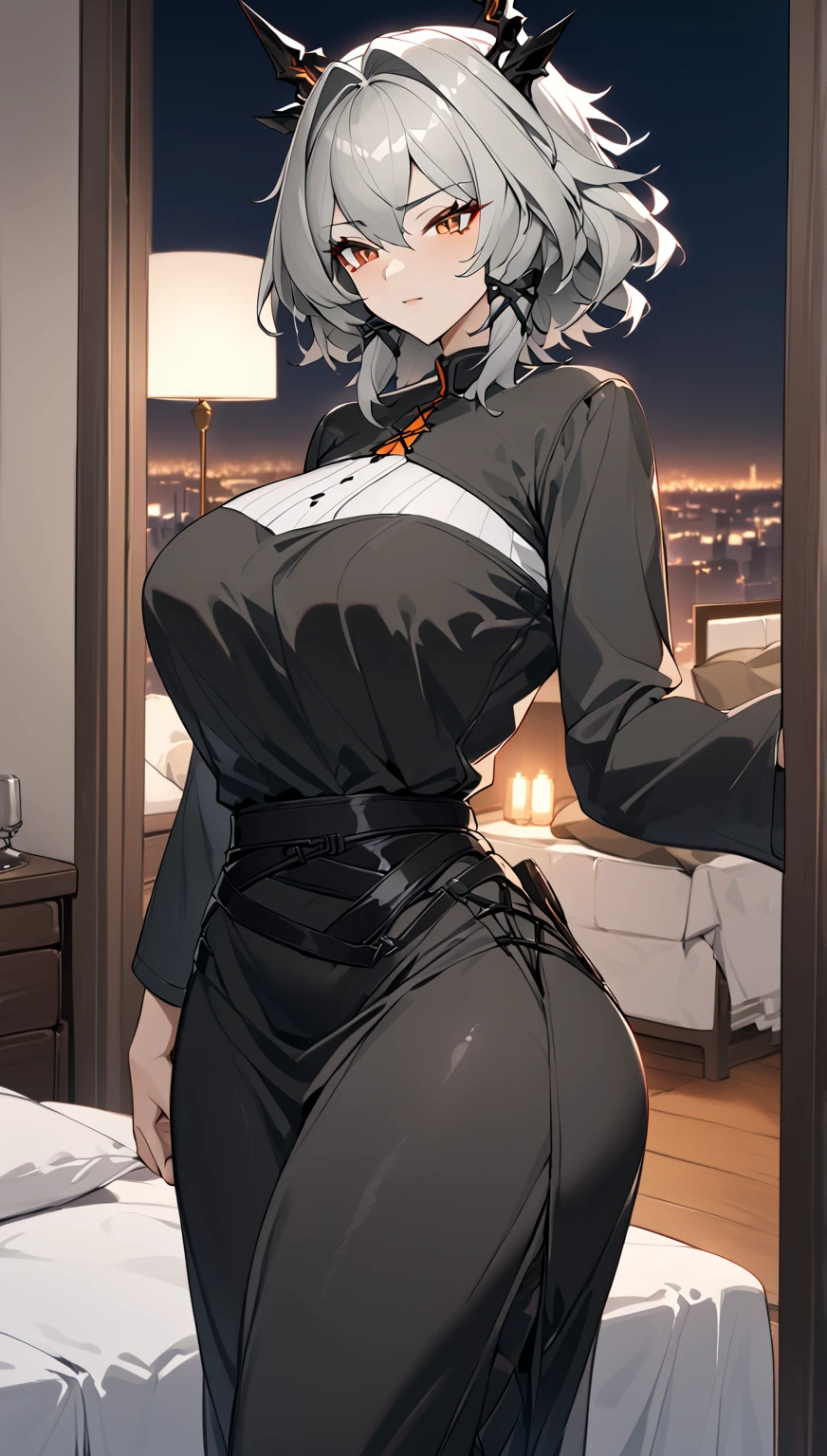 (masterpiece)), ((top-quality)), (The ultra-detailliert), ((kawaii)), cute little, (Wonderful), ((ighly detailed)), 4K、 (8K), top-quality, (Beautiful fece),(((World-class quality))), ighly detailed, hight resolution,、1 girl in、20yr old、(very detailed face and eyes:1)、(kawaii:1.4)、Light Effects、shadow effect、(Big)、小柄、(white hair)(Snow white hair with short bob)、Red Eyes、Anime filling、a bed、Top image quality、detail portrayal、(terrified expression)、red blush、(((Black lace panties)))、(((Ruffled panties))),(((full back panties)))(((Upper body naked)))、Opening Mouth、put out the tongue、(((Red futon)))、tits out、Plump body、(((Composition seen from behind)))、(put out one's forehead)、(((lift her hips)))、(((Breast milk drips)))、(((bent forward)))、(((Prone)))、((Look back)))、
