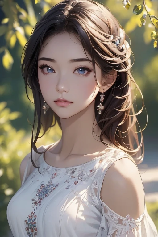 (( top quality )), (超 high image quality), ( very detailed), ( detailed description ), (( best CG )), (masterpiece),  Ultra Detailed Art 、( top quality 、8k、32K、masterpiece)、( realistic)、( realistic:1.2)、( high image quality)、 very detailed、 Very Beautiful Face and Eyes、 1 Woman 、 thin waist、Delicate body、( top quality 、 Attention to Details 、Rich skin to wear )、( top quality 、8k、Oil paints:1.2)、 very detailed、( realistic、 realistic:1.37)、 bright color、 beautiful women、Detailed aspects 、(masterpiece:1.2,   top quality ), ( realistic, photo realistic:1.4), (( casual fashion:1.3))