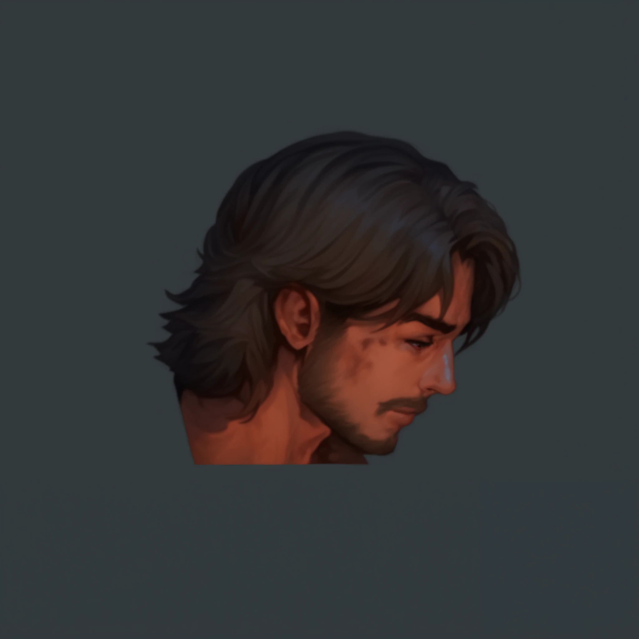 A man with long dirty blonde hair, slight facial hair and moustche, Garrett Hedlund, Dnd artstyle, digital illustration. 8k resolution. Side head shot, Dnd artstyle, digital art, 8k resolution, stunning. Dnd artstyle, 2 people, digital illustration, brushstrokes, very hot and handome, Dnd arstyle