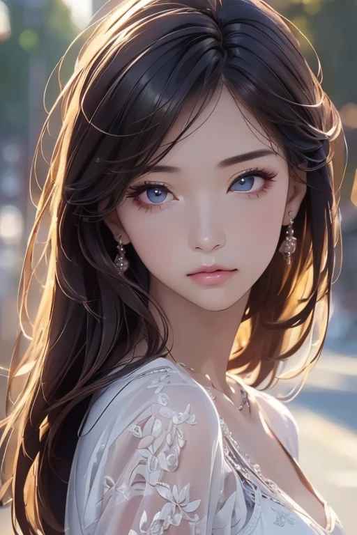 (( top quality )), (超 high image quality), ( very detailed), ( detailed description ), (( best CG )), (masterpiece),  Ultra Detailed Art 、( top quality 、8k、32K、masterpiece)、( realistic)、( realistic:1.2)、( high image quality)、 very detailed、 Very Beautiful Face and Eyes、 1 Woman 、 thin waist、Delicate body、( top quality 、 Attention to Details 、Rich skin to wear )、( top quality 、8k、Oil paints:1.2)、 very detailed、( realistic、 realistic:1.37)、 bright color、 beautiful women、Detailed aspects 、(masterpiece:1.2,   top quality ), ( realistic, photo realistic:1.4), (( casual fashion:1.3))