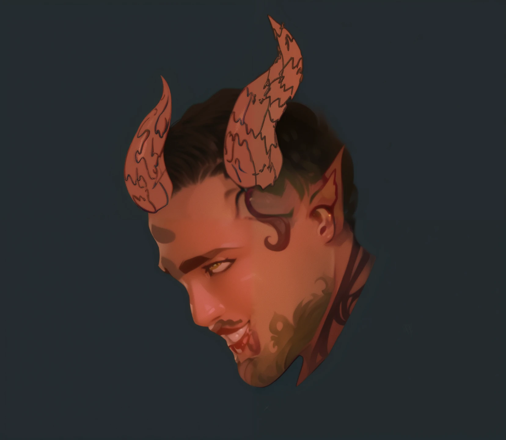 score_9, score_8_up, score_7_up, score_6_up, score_5_up, score_4_up, BREAK, 1boy, pointy ears, demon male, demon horns, demon tail, solo focus, hairy, (middle-aged, 50 yo, stubble beard, bara, dimpled chin, big nose), wearing (unzipped ornate latex bodysuit, chain decorations), male bulge, red skin, (chubby chest, big pecs, puffy nipples, belly), red hair, yellow eyes, high fade haircut, (blush, evil smile), full body, multiple views, grey background, simple background, reference sheet, perfect hands, <lora:concept:1>, <lora:add-detail-xl:1>, <lora:Smooth Anime 2 Style SDXL_LoRA_Pony Diffusion V6 XL:1>, BREAK, <lora:rokudenashi26:0.3>, <lora:danzi:0.2>