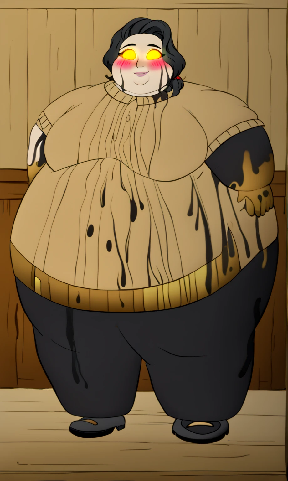 masterpiece, best quality, ultra-detailed, Potrait of beautiful , (chubby) (sexly), (plump), (curvy), (sexly), (Nude), ((tomboy)), (アニメ), (Breasts), (Plump), ((very short hair)), (boyish), (little brat), (naughty), (young), (Short Hair), (pudge face), (cute), (handsome), (Nude), (Big Areola), (Bad body odor), (Elegg), (purple eyes), (belly button), ((The eyes are hidden by the bangs)), (Sinister), (overweight), (Nude), ((thick))