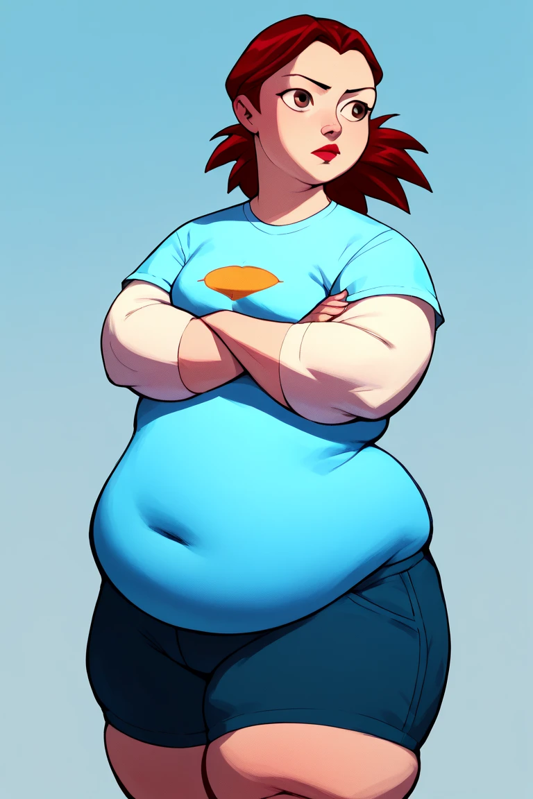 A toples girl, in room hotels, with PlayStation, fat body, red hair, dark room