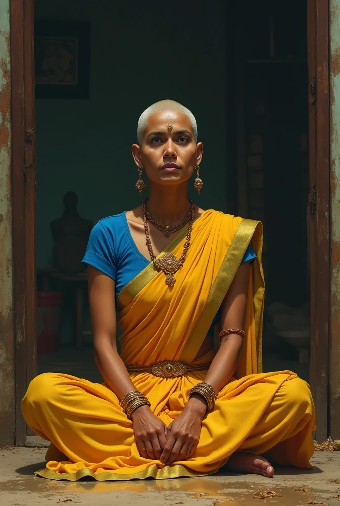 Indian Jail guard are Bitten the bald woman prisoners in side the jail 