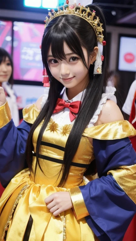memgirl, <lora:de:0.7>, masterpiece, best quality,indoors,1girl,cosplay,(crowd), photo background,(skirt lift, dress lift, panties:1.5), <lora:lovableChineseGirlMeme_v2:0.9>,