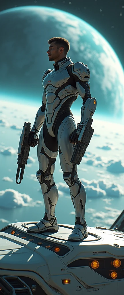 (Masterpiece, Best Quality:1.4), (Highres), (Hyper Detailed:1.4), (Digital Art:1.2), 4K,

Outdoors, (Space:1.2), (On Moon:1.2), 

1Girl, Solo, Standing, (Robot:1.2), (Upper Body:1.2), From Behind, Looking Back, Looking at Viewer, 

(Curvy:1.4), Huge Ass, 

(Mechanical Arms:1.4), Mechanical Legs, Huge Pauldrons, Mechanical Parts, (Black Visor:1.2), (Helmet:1.4),