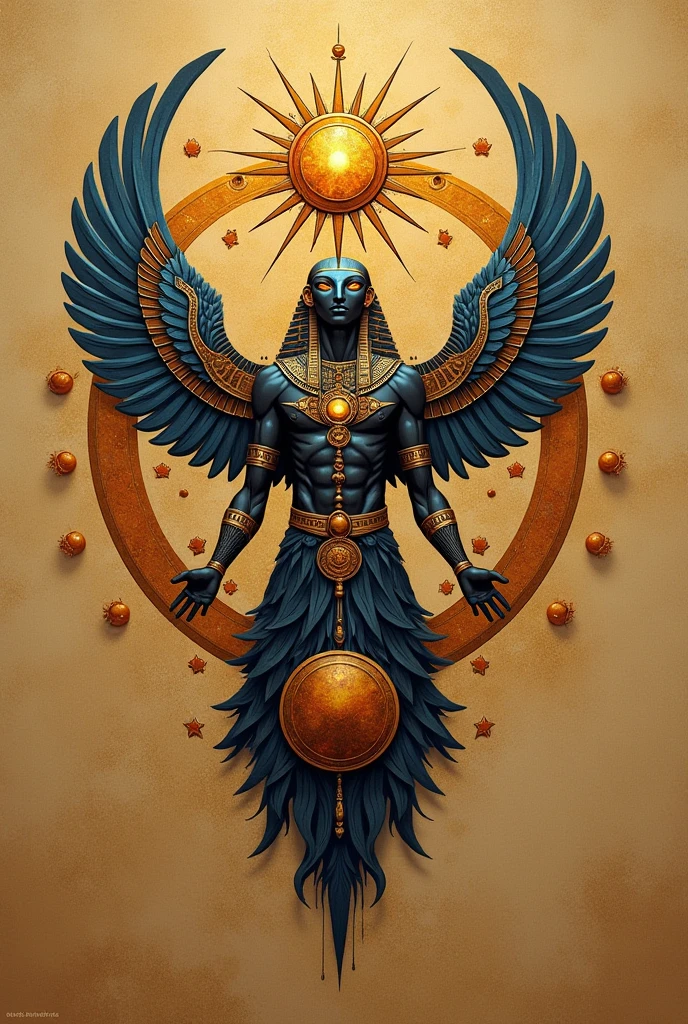 Horus, Osiris and Maximus from mythology or history merged and represented in a logo