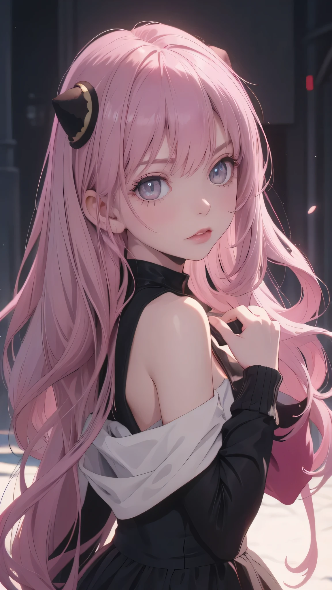 (safe:1.10), best quality, masterpiece, highres, solo, (anya_forger_spyxfamily:1.10), Upper body, looking at viewer, anime_style, 24 ,(Gray eyes, pink hair)