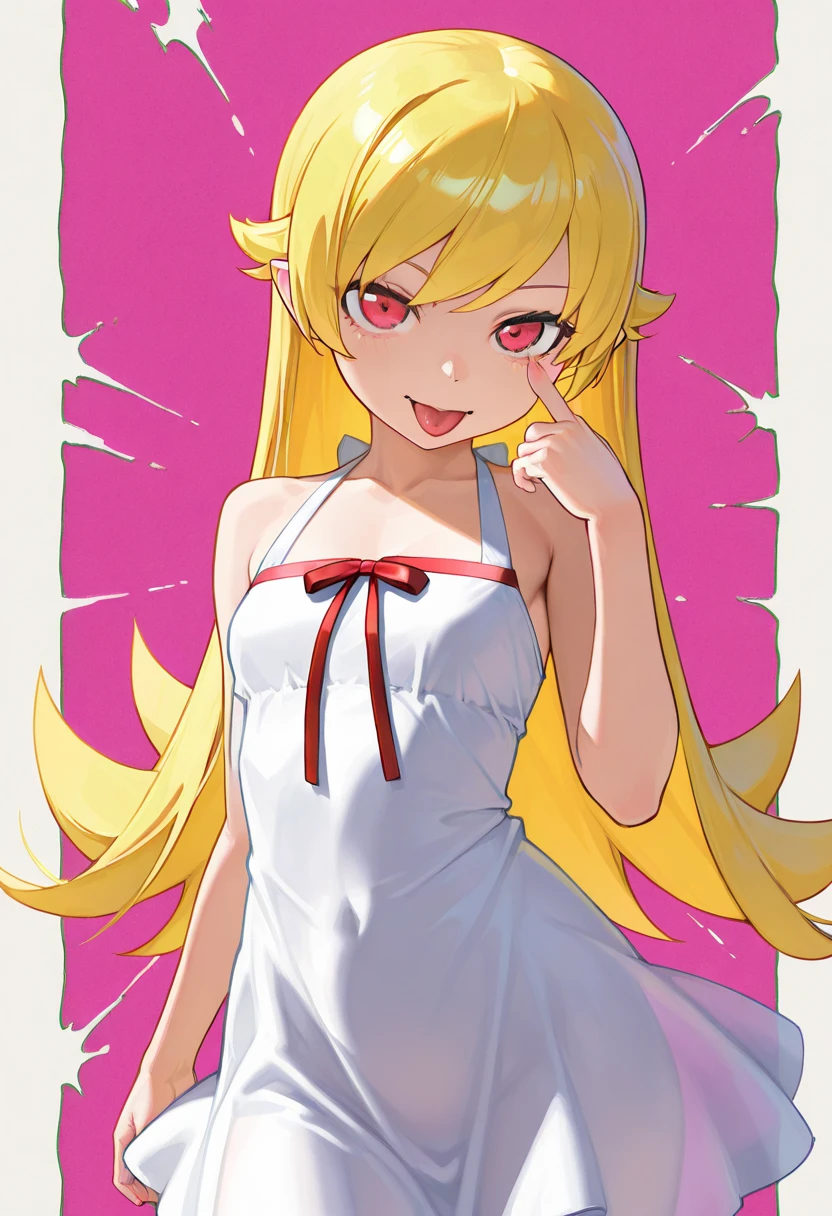 Girl, teenager, demon girl, blonde hair, long hair, small breasts, sexy