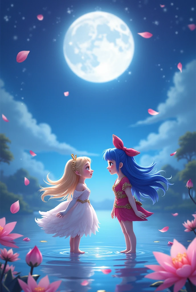 sailor moon and sailor girl sitting on a rock under a full moon, by Sailor Moon, the sailor moon. beautiful, sailor moon!!!!!!!!, sailor moon style, sailor moon aesthetic, inspired by Sailor Moon, anime style 4 k, official fanart, nixeu and sakimichan, high quality fanart, ❤🔥🍄🌪, anime digital art