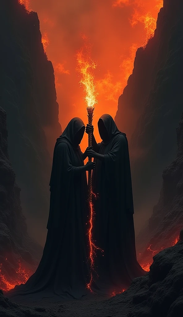 Creates an image of breaking large, thick and robust chains, bright in a spiritual world and dark background darkness and evil shadows. And evil male spirits